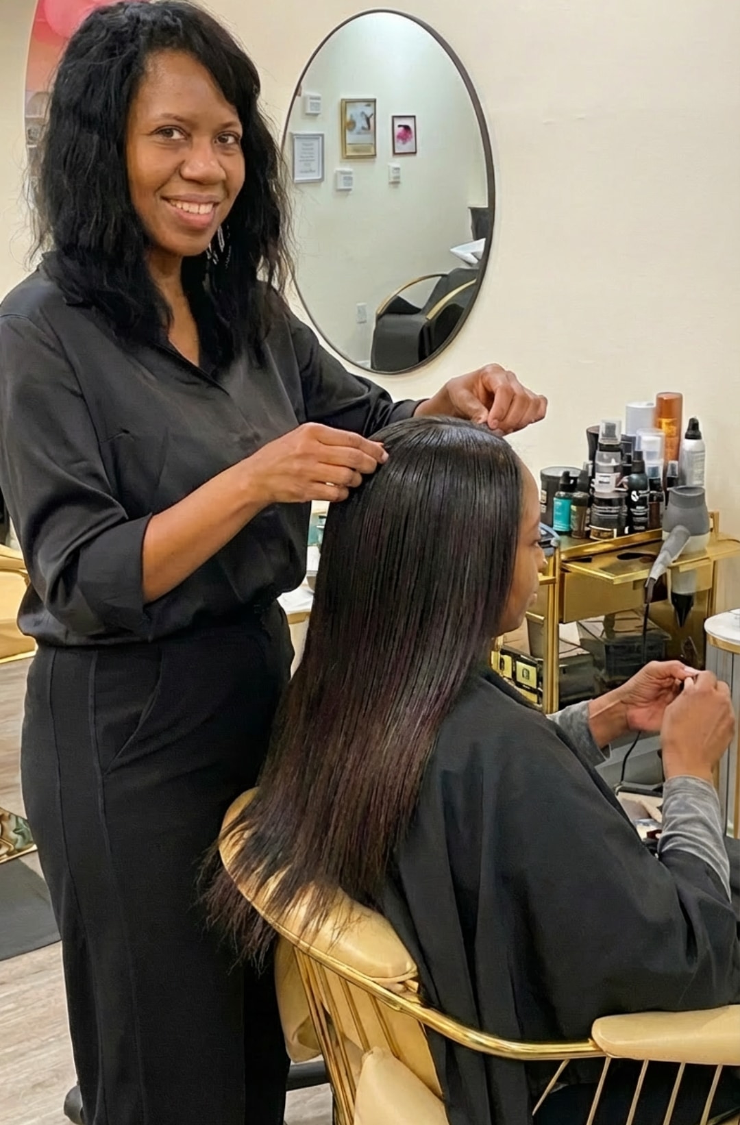 Founder styling client — Sinkor Beauty Salon