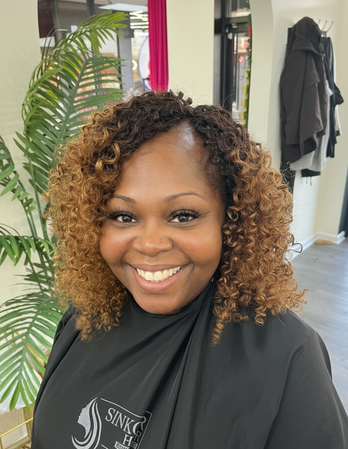 Crochet Curls — ombré blonde and brown crochet curls