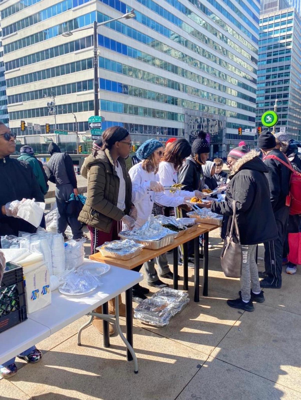 Sinkor Beauty Salon community food drive — serving meals to the community